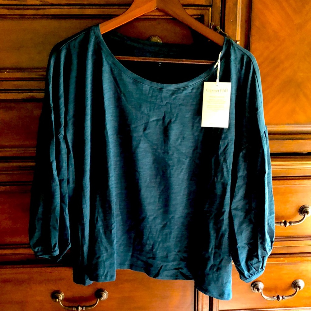 Garnet Hill NEW Boxy Dolman Top Organic Co…